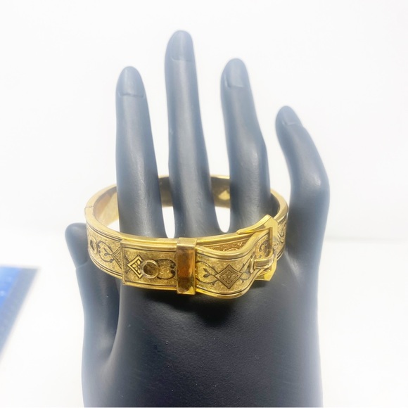 668 Vintage Taille D'Epargne Victorian Buckle Bracelet - Picture 2 of 8